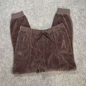 Essentials Fear of God Velour Joggers Pants Large Dark Gray Cotton Blend Lounge